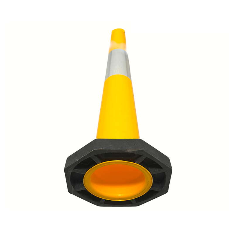 Cône de signalisation portatif en PVC haute flexibilité T-TOP pour périmètres de construction
