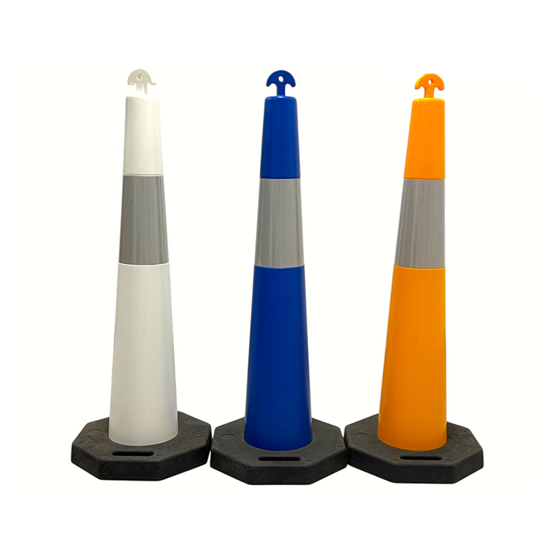 Cône de signalisation portatif en PVC haute flexibilité T-TOP pour périmètres de construction