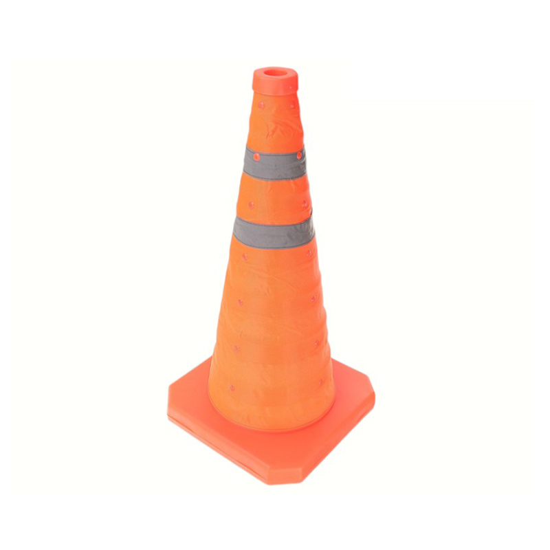 Cône de signalisation pliable multifonctionnel portable réfléchissant à haute intensité avec voyant d'avertissement LED enfichable monté sur le dessus pour les opérations d'urgence et mobiles