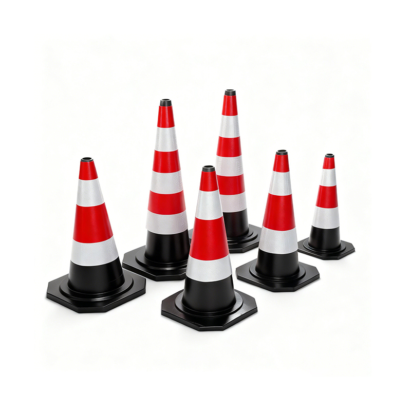 Cône de signalisation industriel en caoutchouc robuste de plusieurs tailles pour une solution de sécurité routière rentable