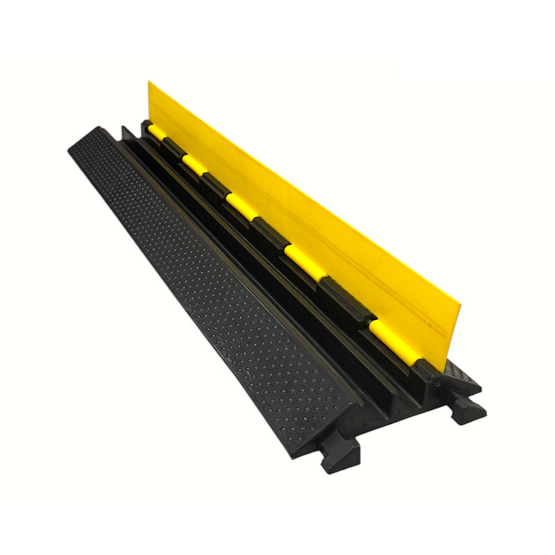 Base en caoutchouc de qualité technique, couvercle jaune, protecteur de câble robuste à 2 canaux