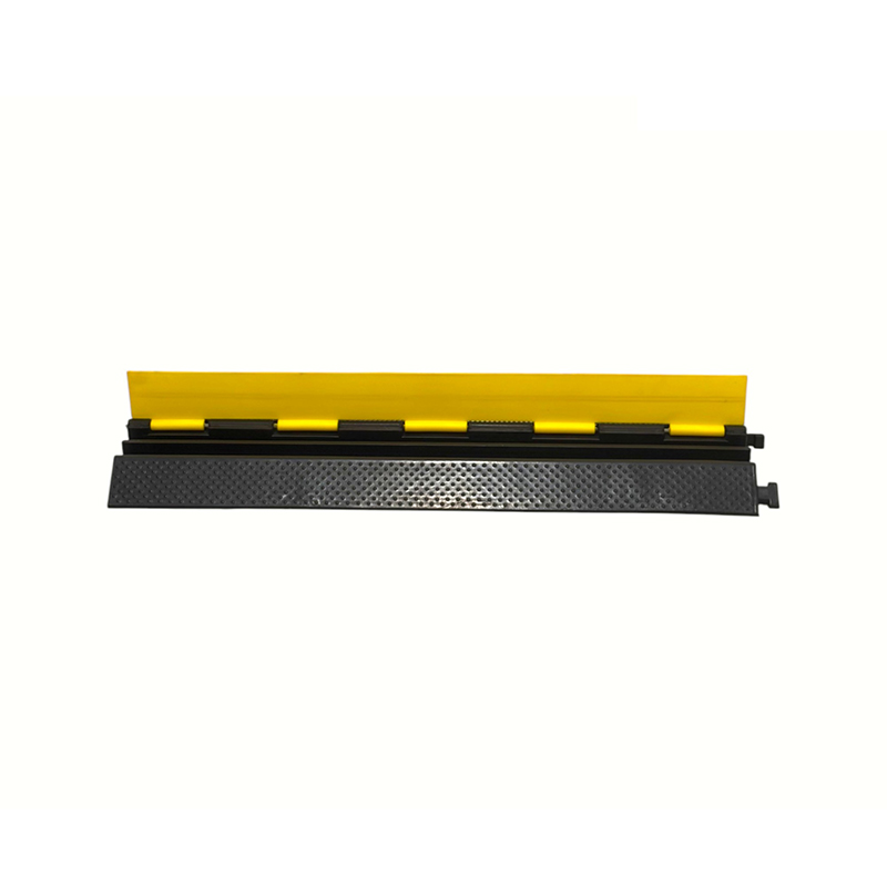 Base en caoutchouc de qualité technique, couvercle jaune, protecteur de câble robuste à 2 canaux
