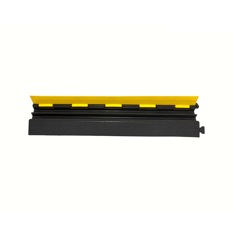 Base en caoutchouc de qualité technique, couvercle jaune, protecteur de câble robuste à 2 canaux