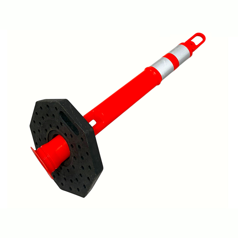 Poteau d'avertissement de circulation robuste avec poignée supérieure