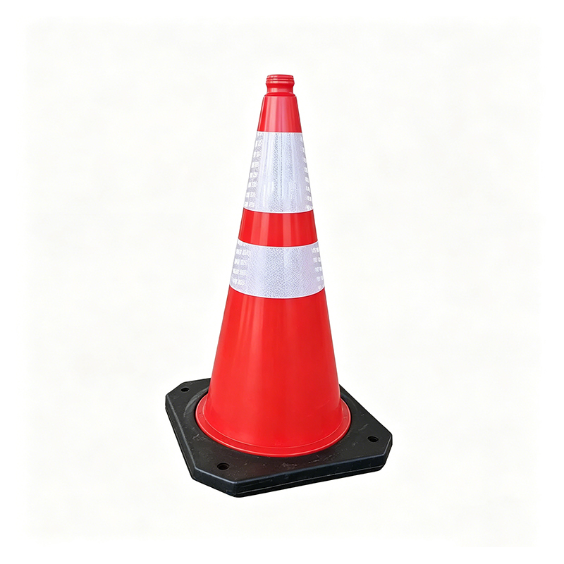 Cône de signalisation en plastique HDPE intégré avec trou pour poignée supérieure