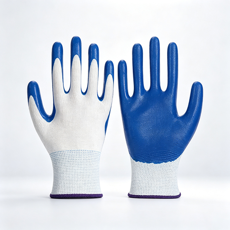 Gants de travail enduits de nitrile résistants aux produits chimiques et à l'huile