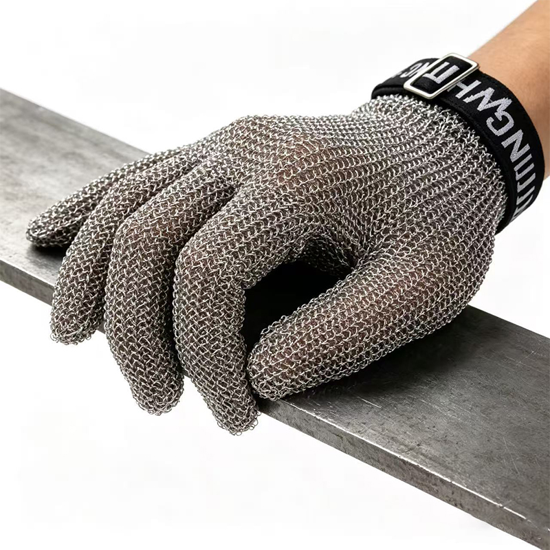 Gants anti-coupure en maille d'anneau en acier inoxydable