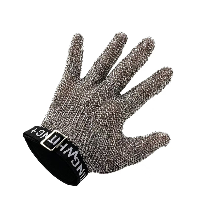 Gants anti-coupure en maille d'anneau en acier inoxydable