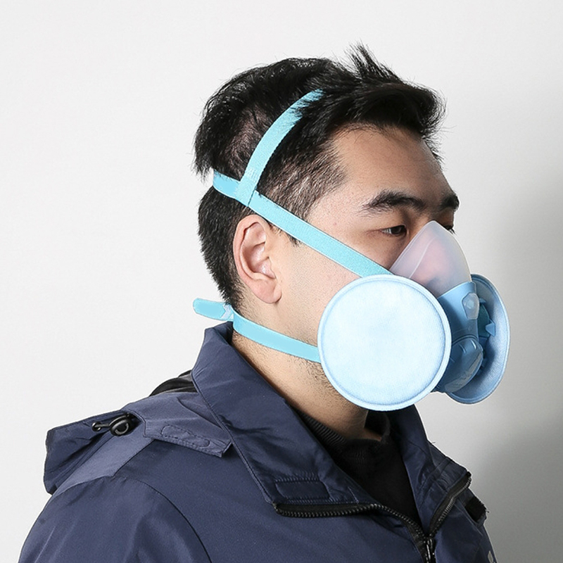Masque à gaz en silicone à double filtre
