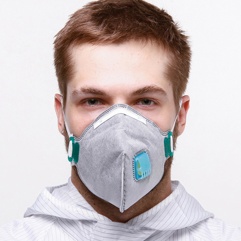 Masque en tissu non tissé à poussière de charbon actif KN95
