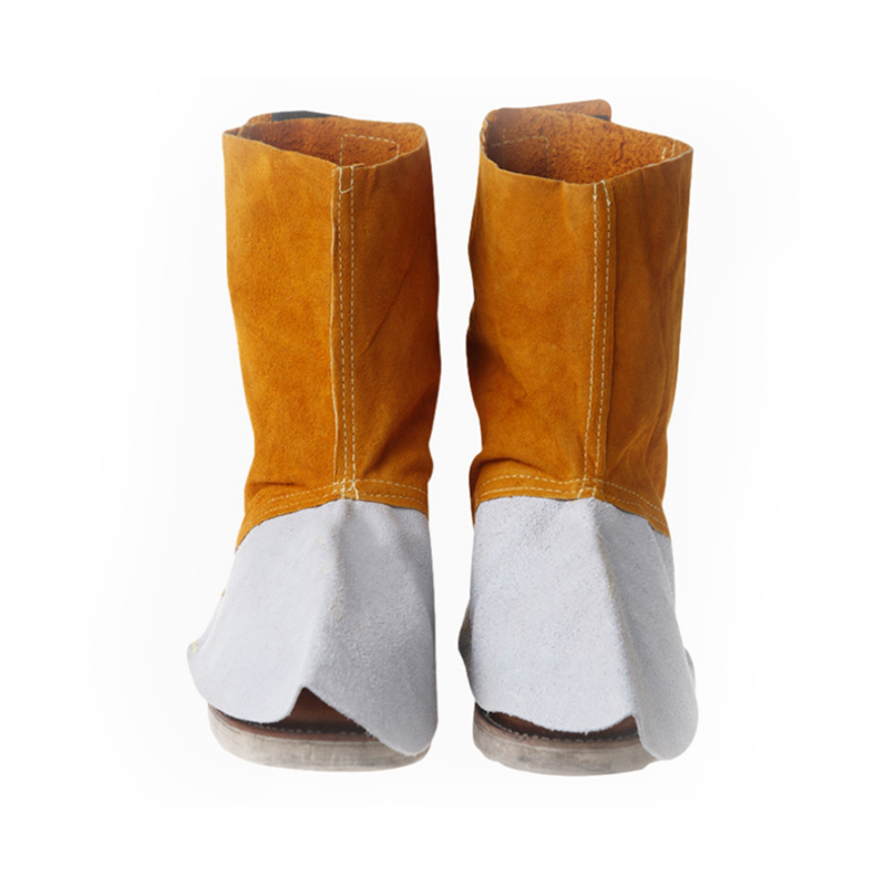 Couvre-pied de soudage en croûte de cuir de vache cousu en Kevlar