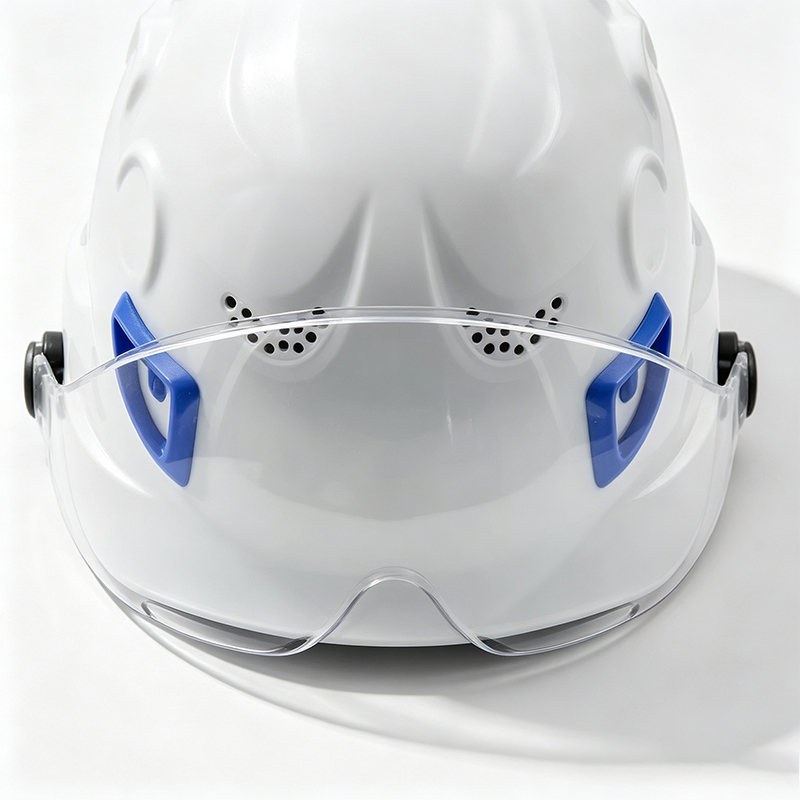 Casque de sécurité ABS à double usage avec lunettes PC intégrées
