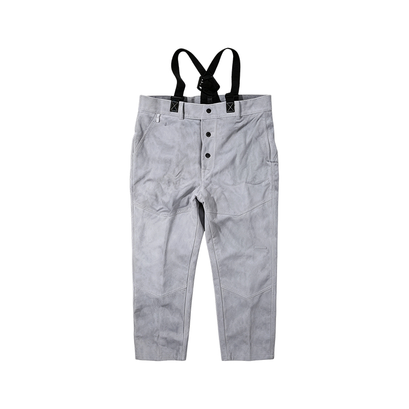 Pantalon de Soudeur en Cuir Fendu de Vache Naturel