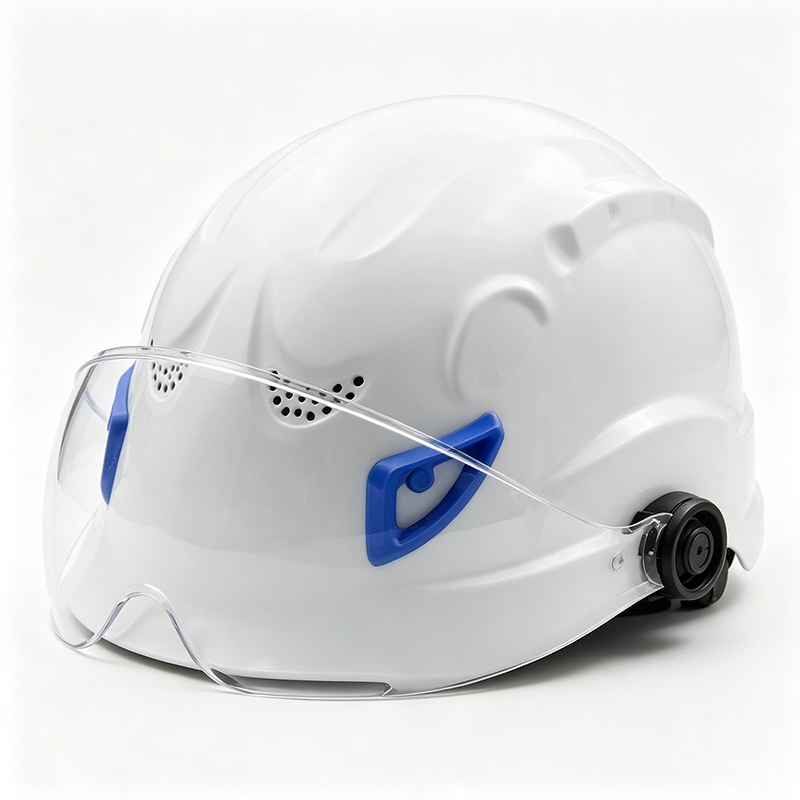Casque de sécurité ABS à double usage avec lunettes PC intégrées