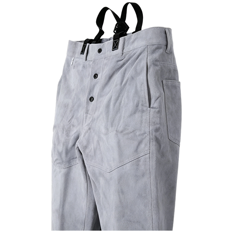 Pantalon de Soudeur en Cuir Fendu de Vache Naturel