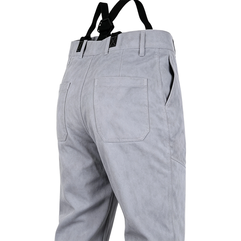 Pantalon de Soudeur en Cuir Fendu de Vache Naturel