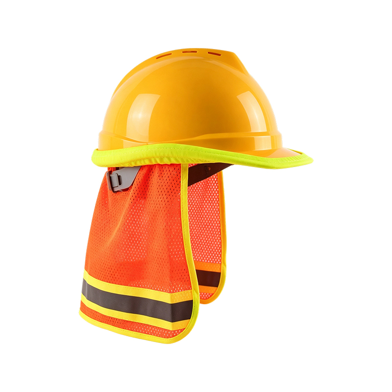 Pare-soleil en maille haute visibilité pour casques de sécurité