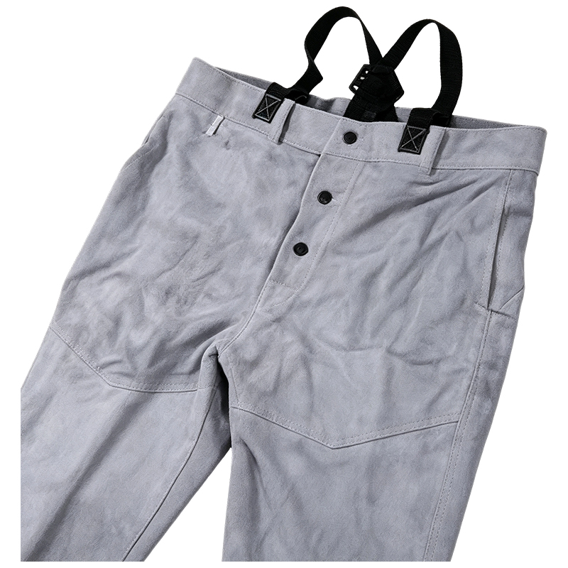 Pantalon de Soudeur en Cuir Fendu de Vache Naturel