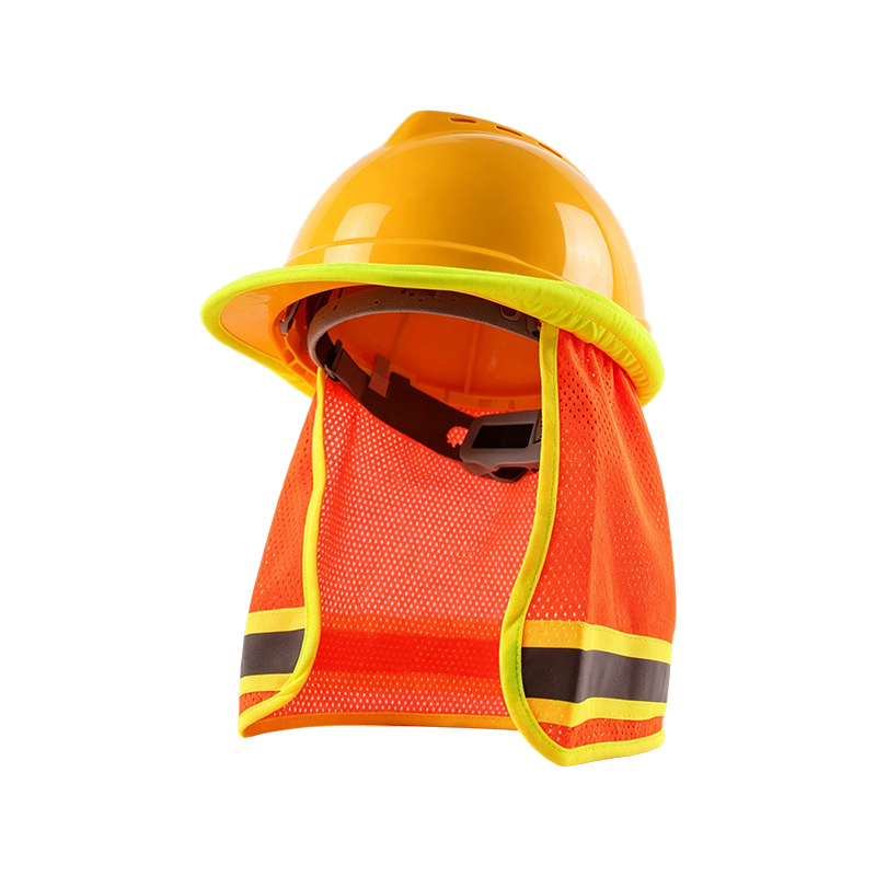 Pare-soleil en maille haute visibilité pour casques de sécurité