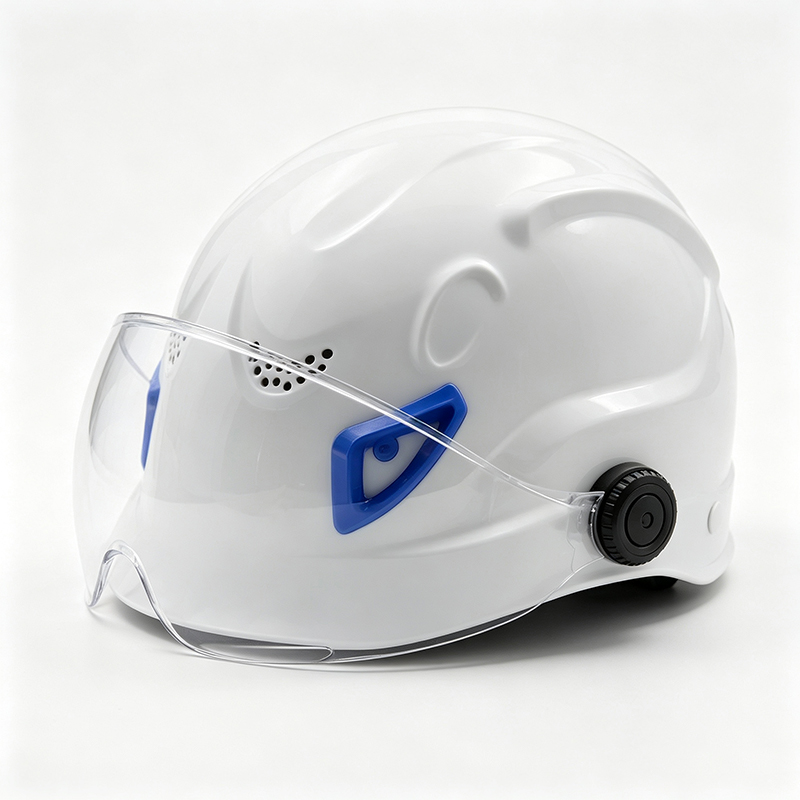 Casque de sécurité ABS à double usage avec lunettes PC intégrées