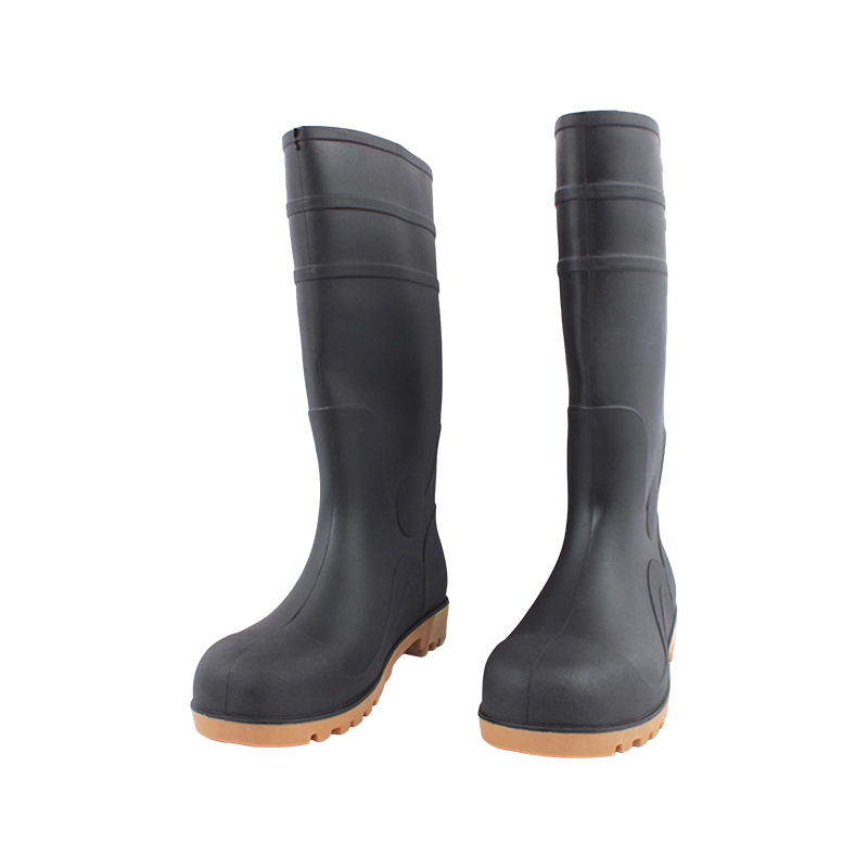 Bottes de pluie noires en PVC à bout en acier givré