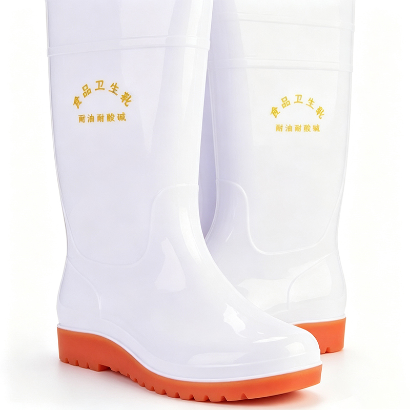Bottes de pluie en PVC blanc de qualité alimentaire