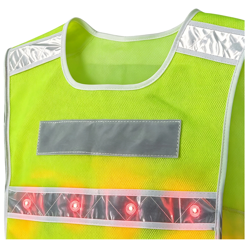 Gilet de sécurité réfléchissant à LED illuminé actif