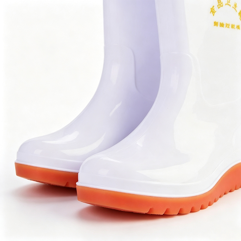 Bottes de pluie en PVC blanc de qualité alimentaire